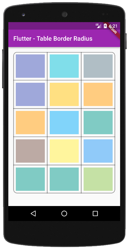 Flutter Table Border Radius Flutter Tutorials