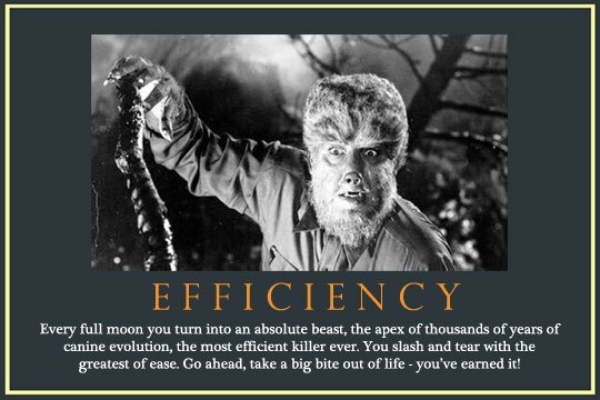 Shockcessories poster #1: Efficiency, The Wolf Man, 1941