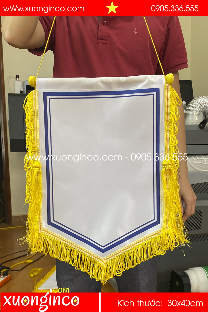 Cờ Lưu niệm màu trắng 30x40