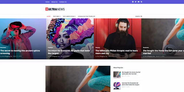 UltraNews Blogger Template is one of our favorite Blogger templates.