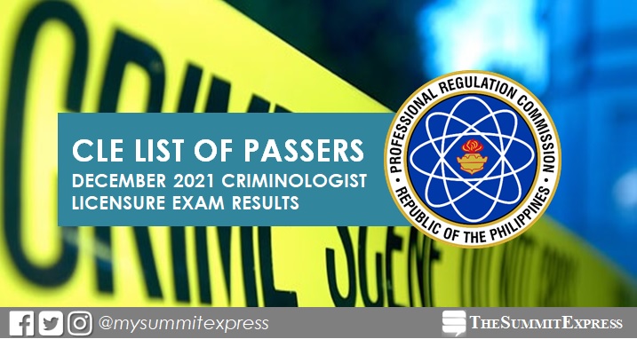 FULL RESULTS: December 2021 Criminologist CLE board exam