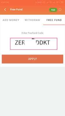Write your free fund code or gift code in the Enter Freefund Code section.