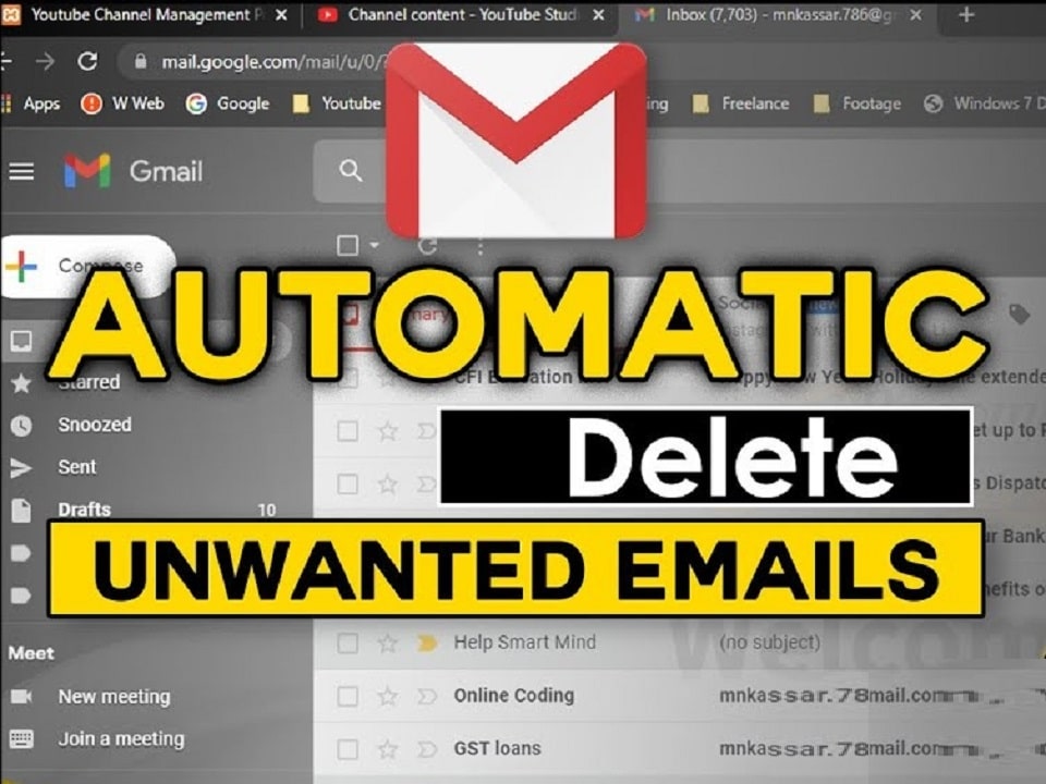 Steps to delete unwanted emails automatically in Gmail