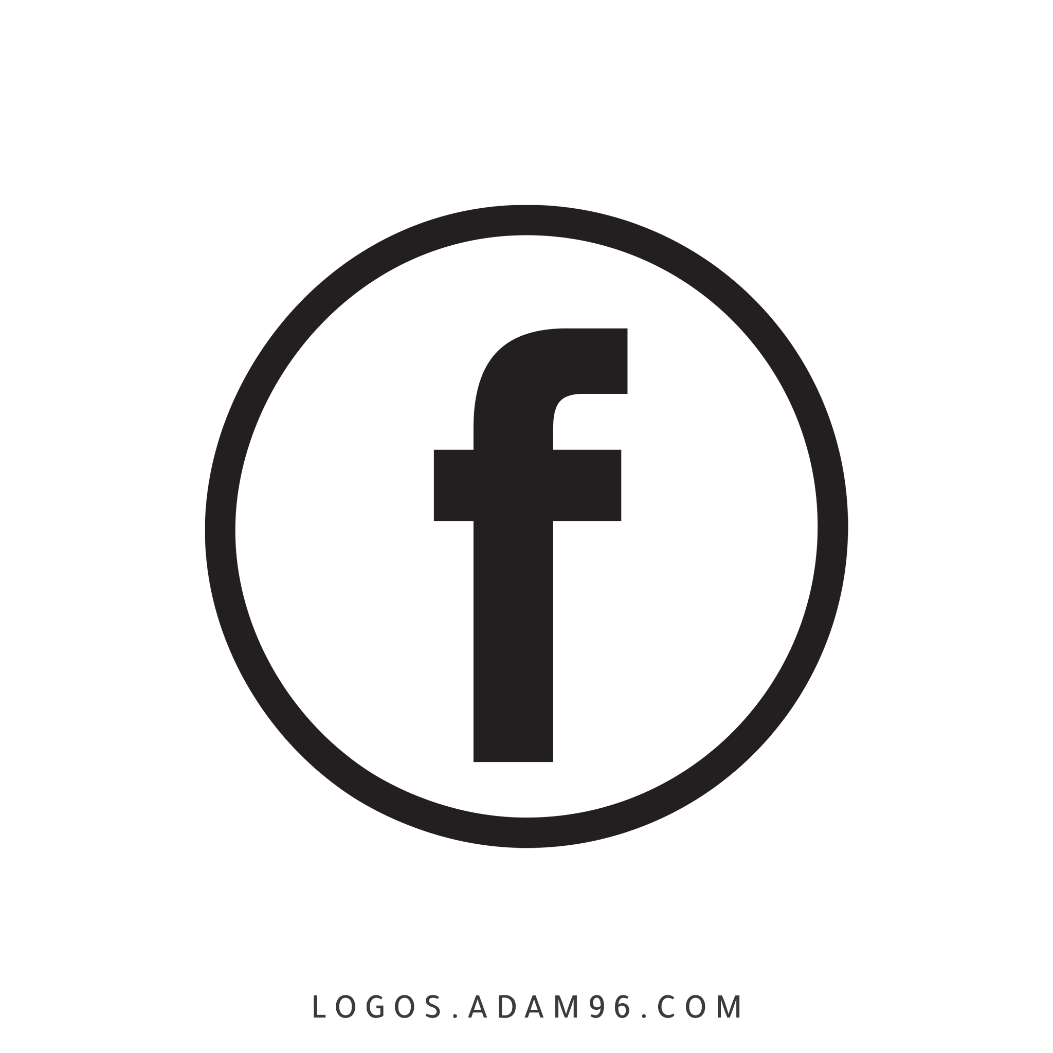 Facebook Logo Black and White Transparent PNG - PDF