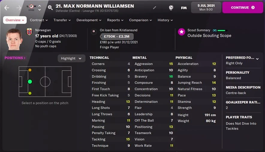 FM22 Max Normann Williamsen