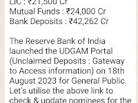 Unclaimed amount of ₹1,45,762 Cr is lying idle due to lack of nominee update.