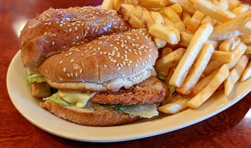 Zinger burger with fries