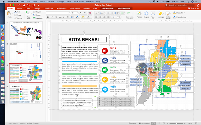Peta Administrasi Kota Bekasi HD Vector Powerpoint