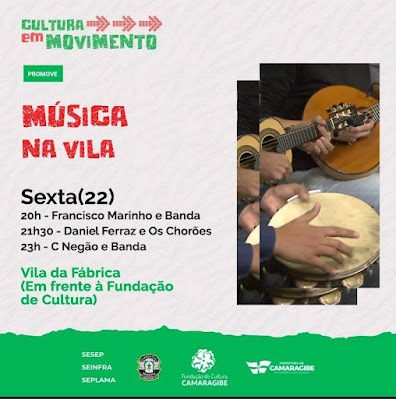 'Música na vila': Francisco Marinho & banda realiza show ao lado de Arthur Viny