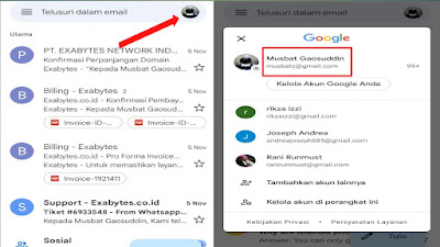 cara melihat alamat email sendiri di hp android melaui aplikasi gmail
