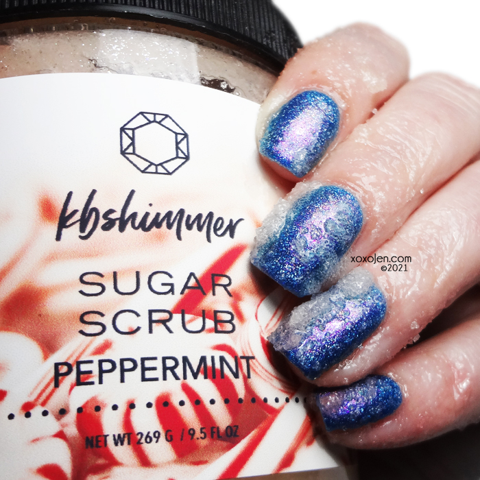 xoxoJen's swatch of KBShimmer Pure Peppermint scrub