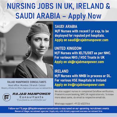 Nursing Recruitment Drive to Ireland, Saudi and UK