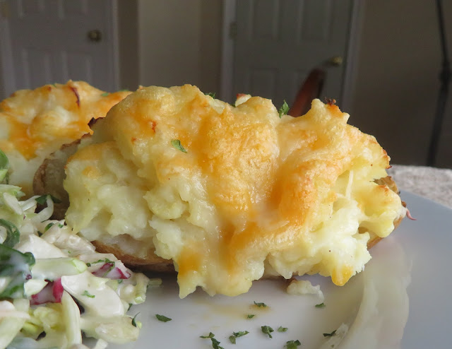 Twice Baked Cauliflower Cheese Potatoes