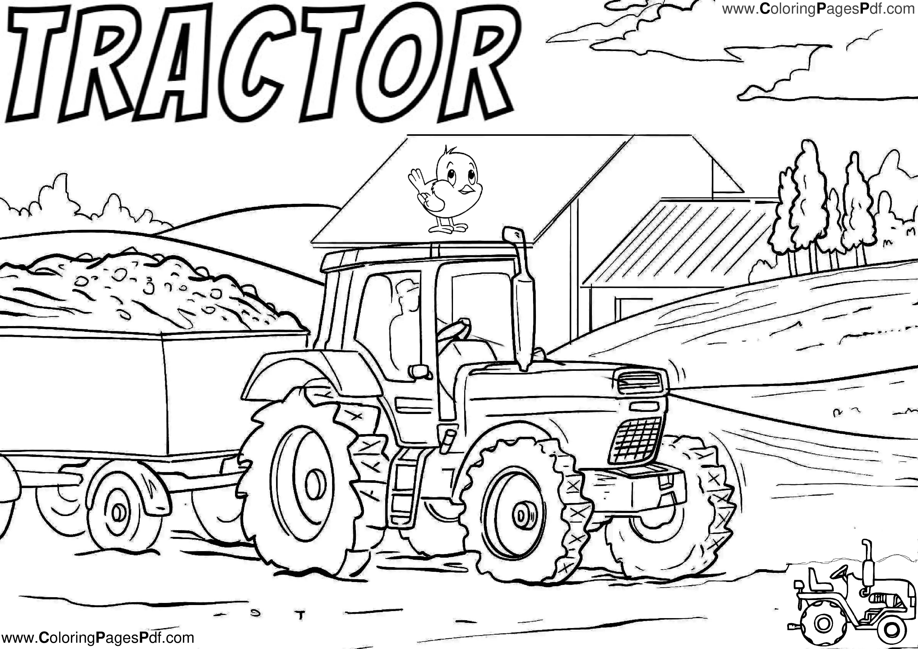Free tractor coloring pages