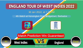 England tour of West Indies WI vs Eng 4th T20 Match Prediction 100% Sure 2022