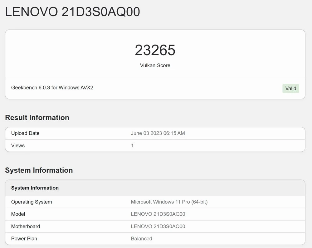 Benchmark Lenovo Thinkpad Z13 Gen 1