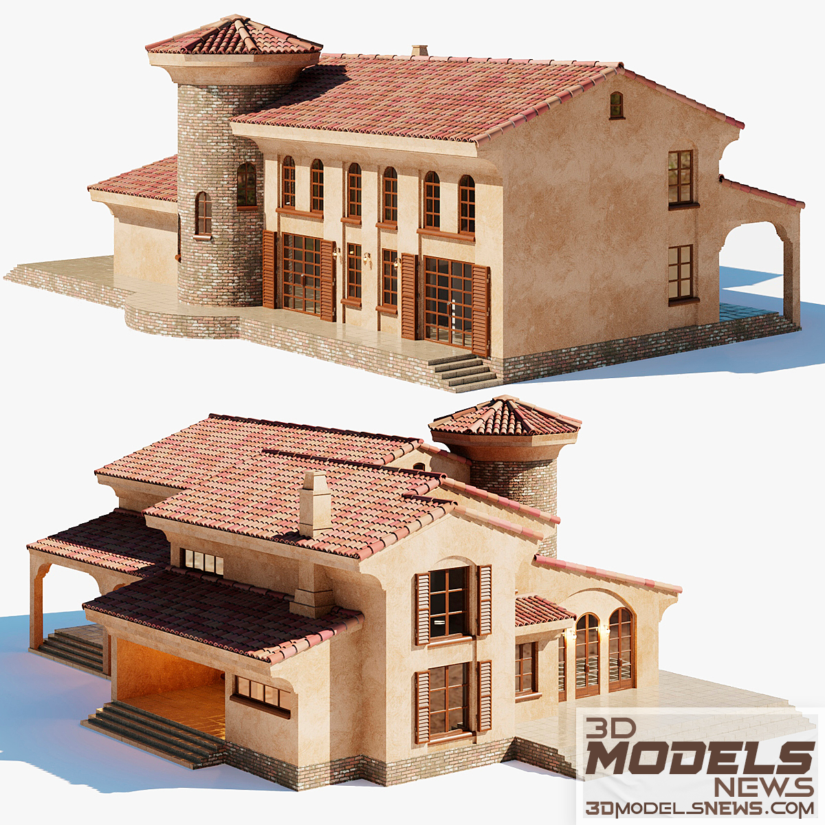 Spanish colonial villa model 2
