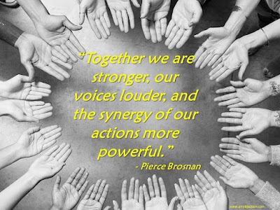 “Together we are stronger, our voices louder, and the synergy of our actions more powerful.” - Pierce Brosnan