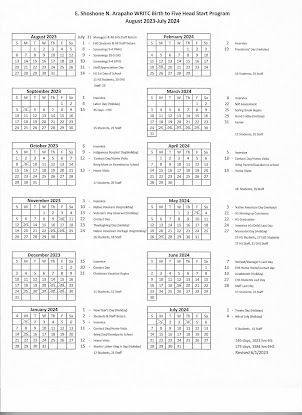 2023-2024 Academic Year Calendar