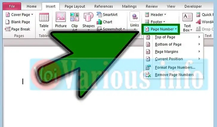 MS Word 2013 में Header और Footer में Page Number कैसे डाले