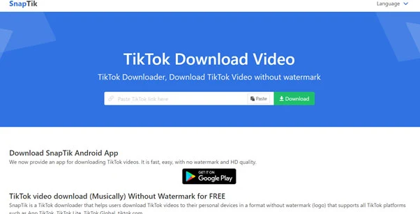 Snaptik TikTok Video Downloader: eAskme