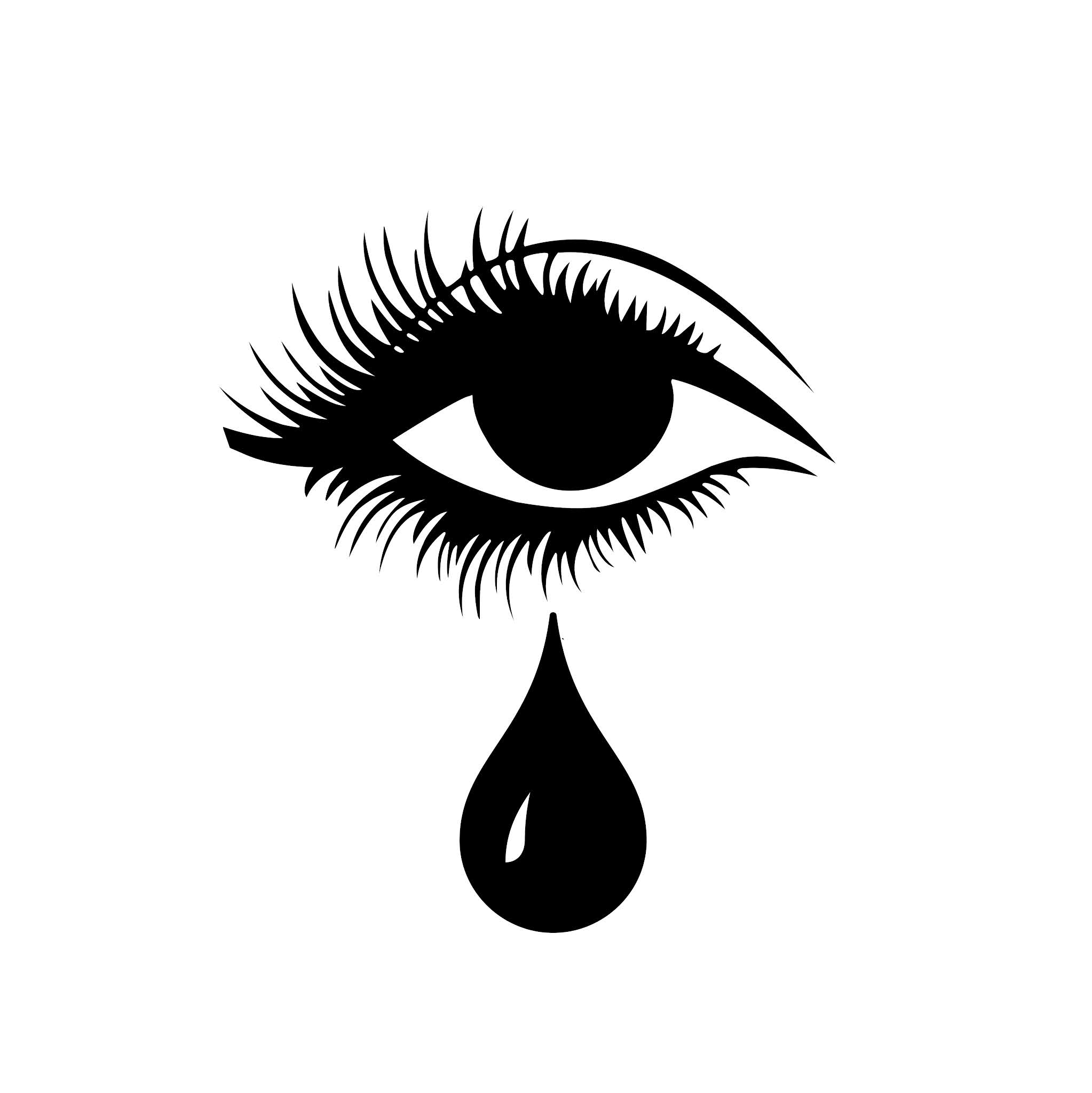 Crying eye tattoo design