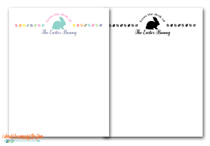 free printable easter bunny stationery