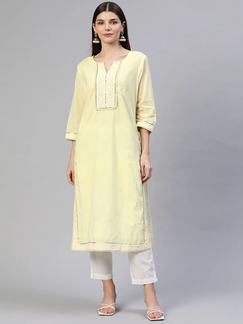 Straight-cut long kurtis