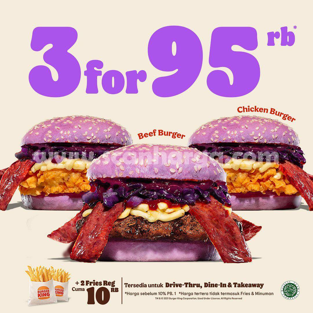 Promo Burger King Purple Seoul - Beli 3 Harga CUMA 95Ribu