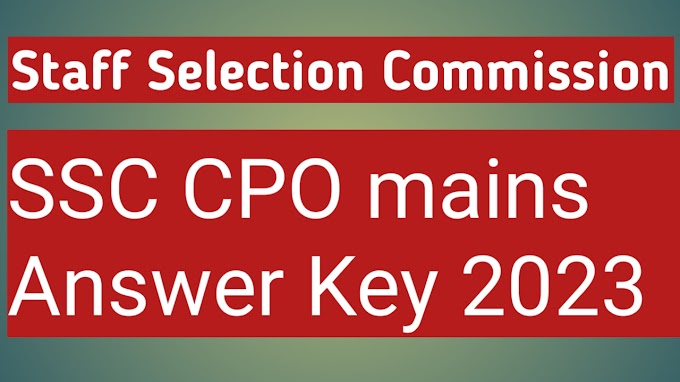 SSC CPO mains Answer Key 2023 