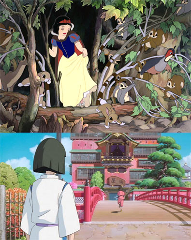 Snow White And The Seven Dwarfs, Spirited Away animated films