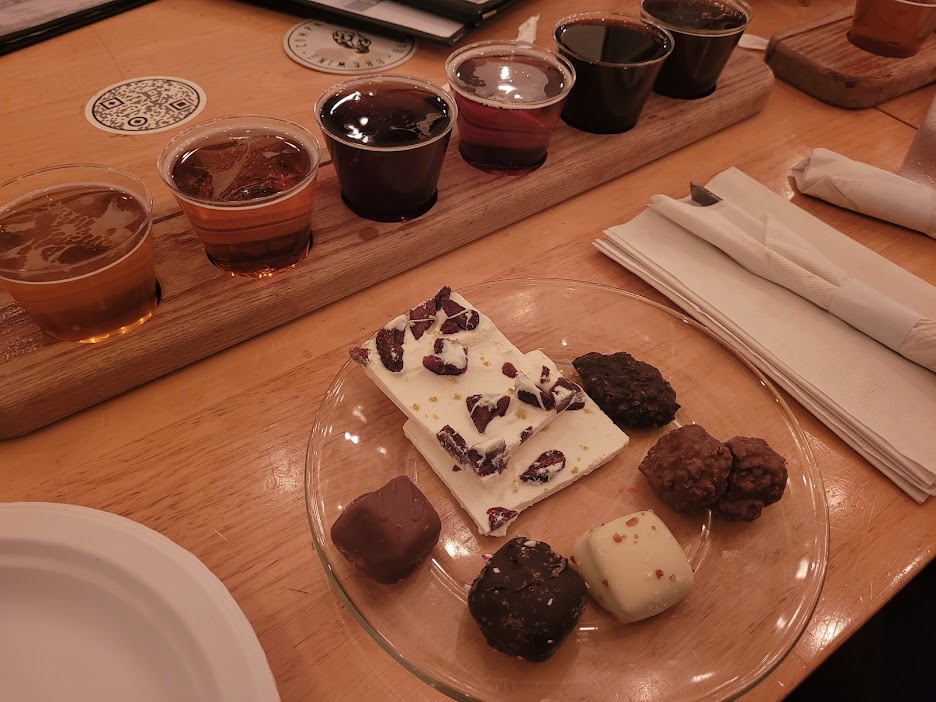 Chocolate + beer pairing at Sherwood Brewing, Shelby Twp.