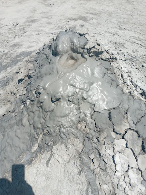 Close up view of a ACTIVE MUD VOLCANO.