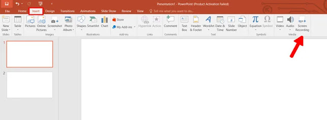 تسجيل الشاشة باستخدام برنامج PowerPoint