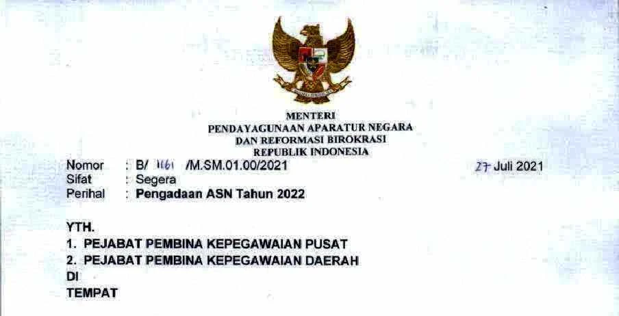 Ini Edaran Menpan, Tahun 2022 Tak Ada Penerimaan CPNS Hanya Ada Penerimaan PPPK