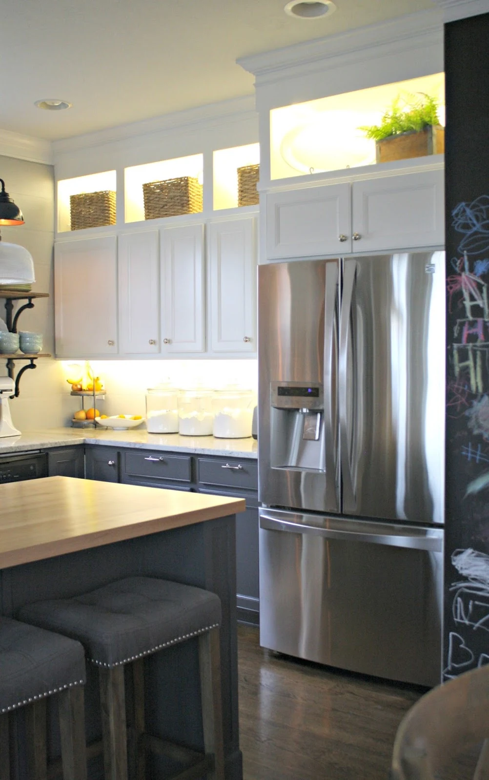 extended kitchen cabinets to ceiling