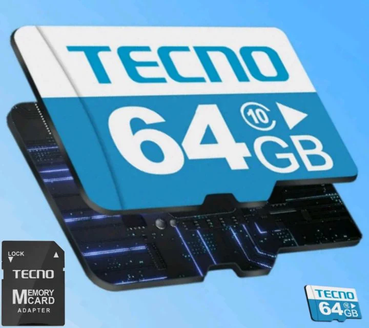 TECNO MicroSD: TMS-K641 64GB Class 10 Storage Memory SD Card with Adapter - Up to 100MB per second transfer speed