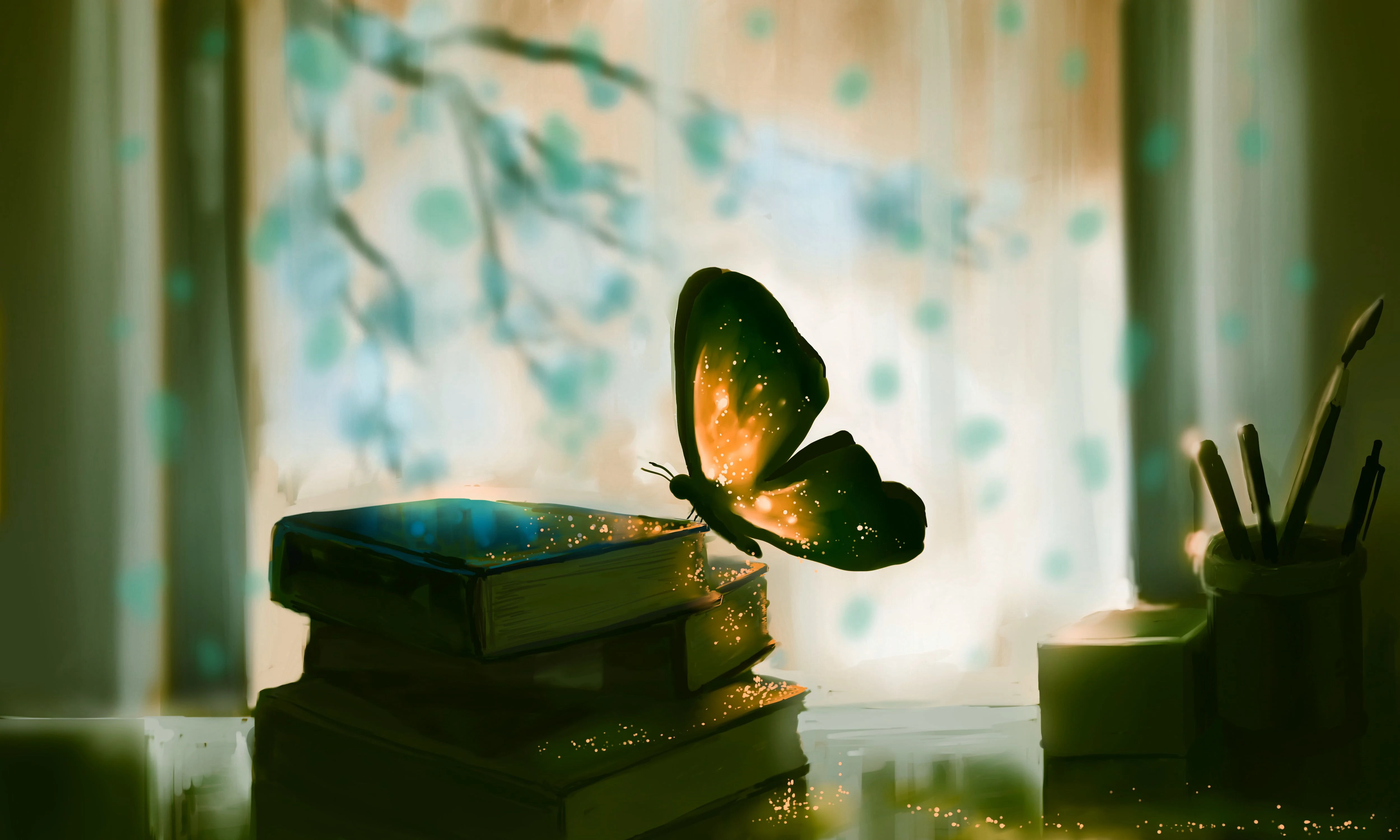 HD wallpaper: Fantasy, Books, Butterfly, 4K