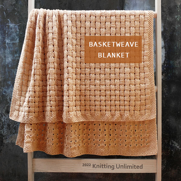 Knitting Unlimited Blanket 17: Basketweave Baby Blanket. Approx. 32”x 42”. Used Etrofil Vivaldi yarn, 5 balls 100g/200m. US 7 - 4.5mm
