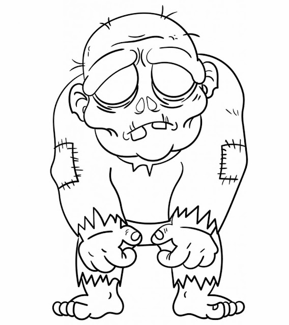 12 walking zombie coloring pages