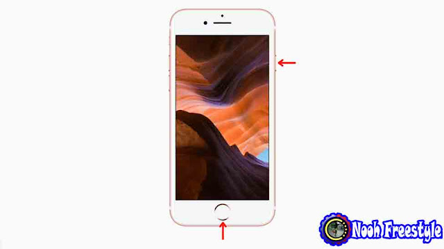 iPhone 6s مع أسهم مميزة توضح كيفية وضع الجهاز في وضع الاسترداد