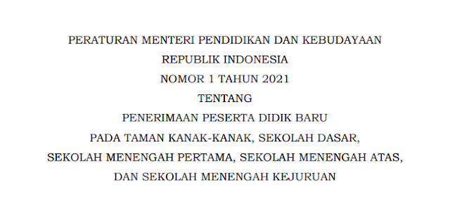 PERMENDIKBUDRISTEK NO 1 TAHUN 2021