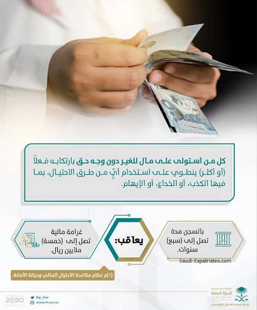 Public Prosecution clarifies the penalty for Seizing others Money, including Jail and a Fine - Saudi-Expatriates.com-