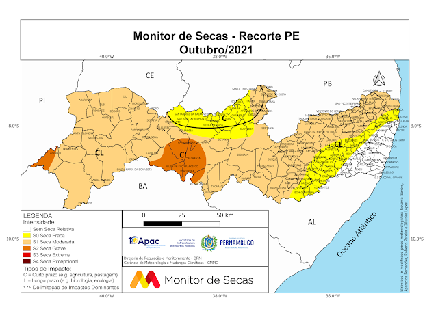 Apac divulga monitor de secas do mês de Outubro de 2021