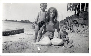 Robert, Mary, Richard Putnam at the Beach, 1931