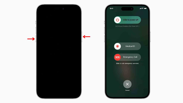 قم بإيقاف تشغيل iPhone باستخدام Face ID