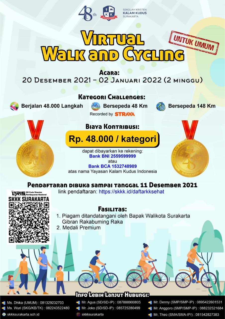 Join Virtual Walk and Cycling Kalam Kudus Sehat