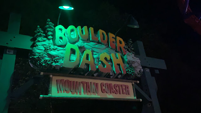 Boulder Dash Mountain Coaster Sign Lake Compounce At Night