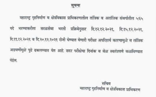 MHADA recruitment exams postponed, Mhada Examination practice question paper PDF