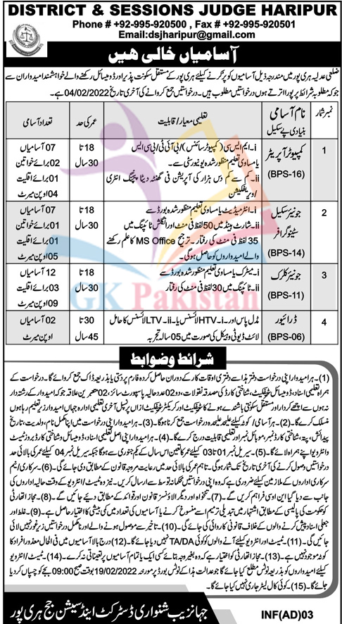 District & Session Judge Latest Jobs Vacancies 2022